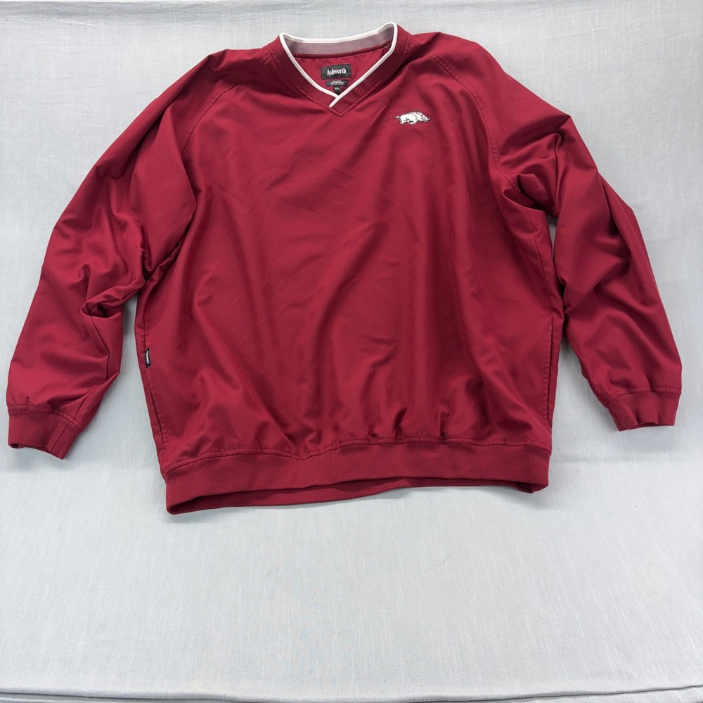 Ashworth Windbreaker Mens 3XL Arkansas Razorbacks Red Nano-Tex Water Resistant